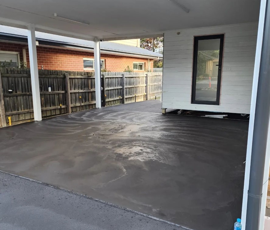 concrete patio installation